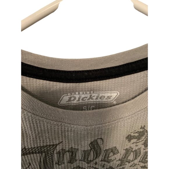 Vintage Dickies Boys Size Small 6 7 Gray Thermal Long Sleeve Waffle Knit Shirt I - Picture 3 of 4